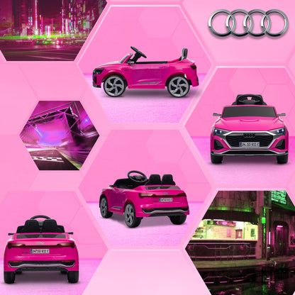 12V Battery Powered Kids Electric Car, Audi Q8 etron Sportback Licensed Ride on Car w/ Remote Control, Pink Electric Toy Cars   at Gallery Canada