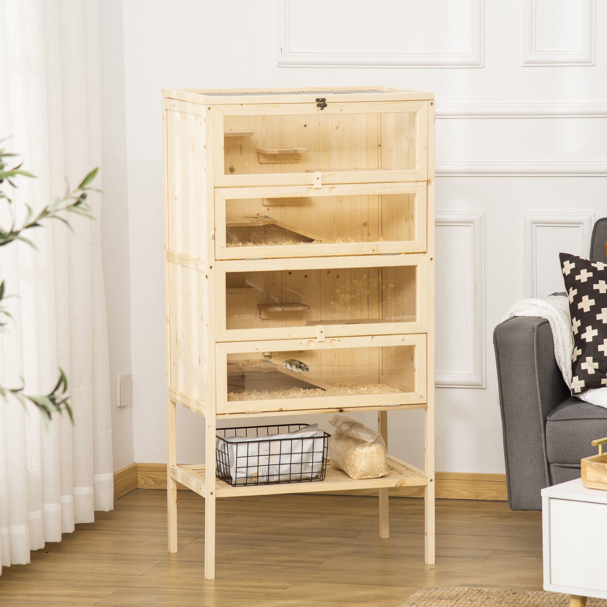 5 Tier Fir Wood Hamster Cage Mouse Rats Small Animals Play House Exercise Activity Center Hamster Cages at Gallery Canada