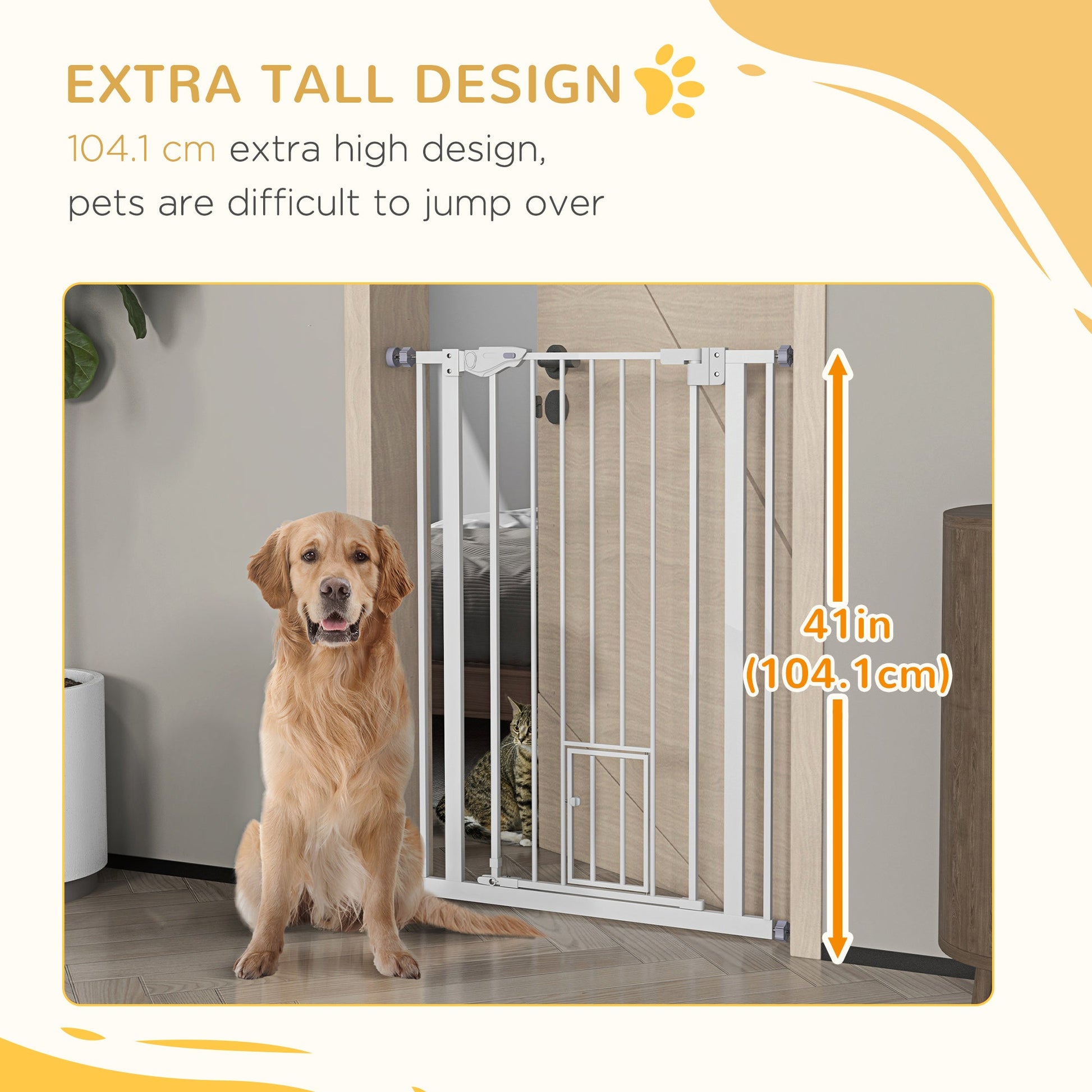 41" Easy Open Indoor Dog Gates for Doorways, House, Stair - White Houses, Kennels & Pens   at Gallery Canada