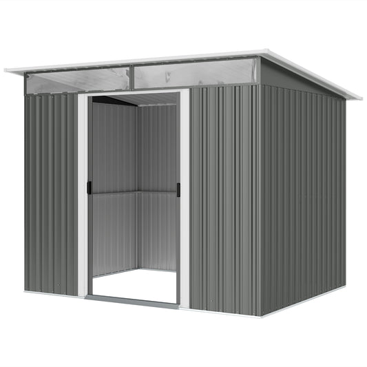 6' x 8.5' Outdoor Metal Garden Shed Utility Tool Storage Steel Backyard House, Dark Grey Sheds at Gallery Canada