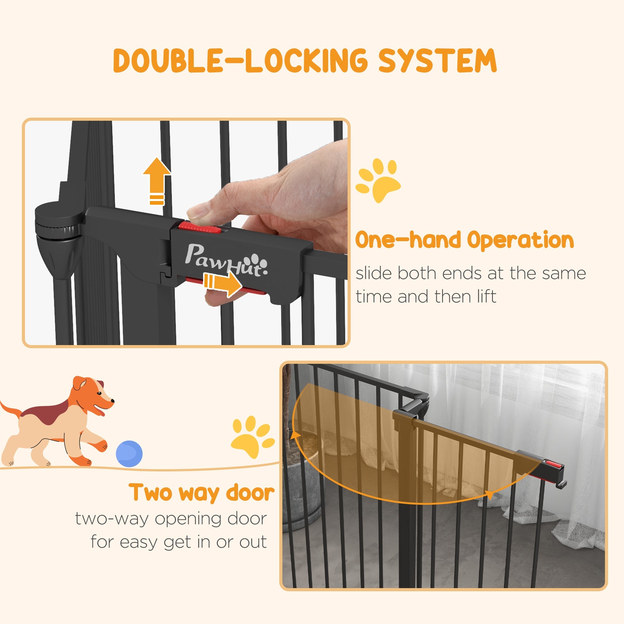 Adjustable 6-Panel Dog Playpen with Auto-Close Lock, Pet Door, 35