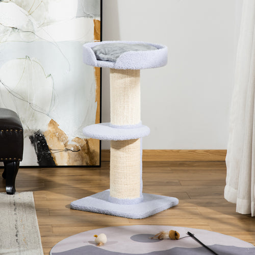 Cat Tree Kitty Tower with Sisal Mat Scratching Post, Cat Bed, Cushion, Perch, 18