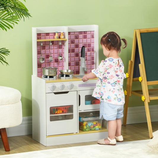 Play Kitchen Set for Kids, Kids Kitchen Playset with Realistic Lights &; Sounds, Sink, Oven, Stove, White Play Kitchen   at Gallery Canada