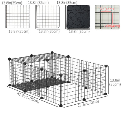 Small Animal Cage with 16 Panels, Portable Metal Wire Pet Fence with Door, Non-slip Feet for Bunny Guinea Pig Houses & Habitats   at Gallery Canada