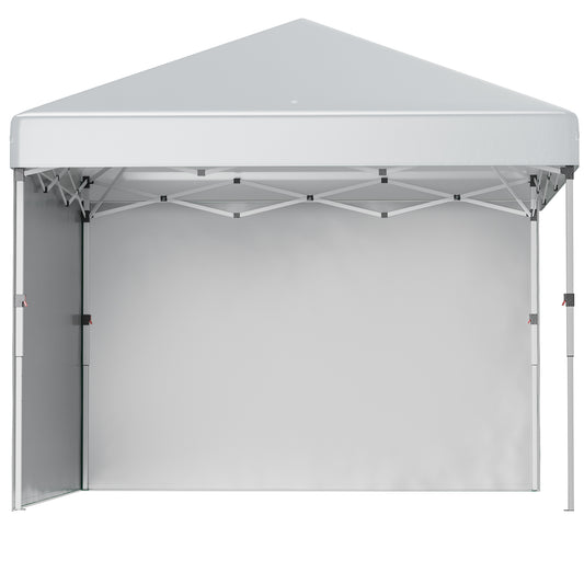 10' x 10' Pop Up Canopy with Sidewalls, Roller Bag, Height Adjustable Instant Tent for Outdoor Garden Patio, Light Grey Pop Up Canopies at Gallery Canada