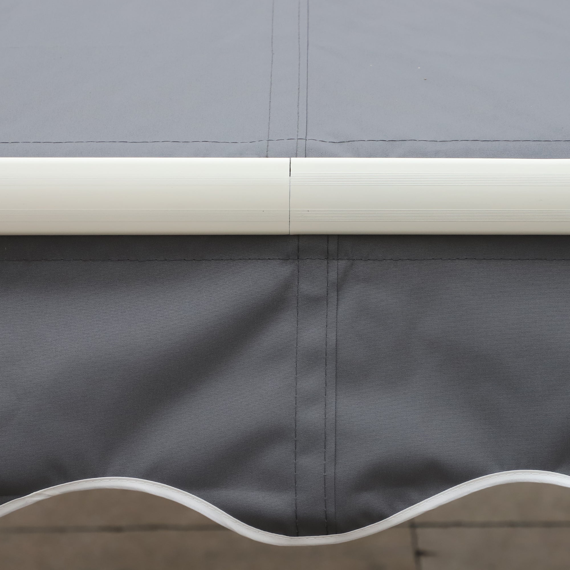 12' x 10' Retractable Awning Patio UV Resistant Fabric and Aluminum Frame for Deck, Balcony, Yard, Grey Deck Awnings at Gallery Canada