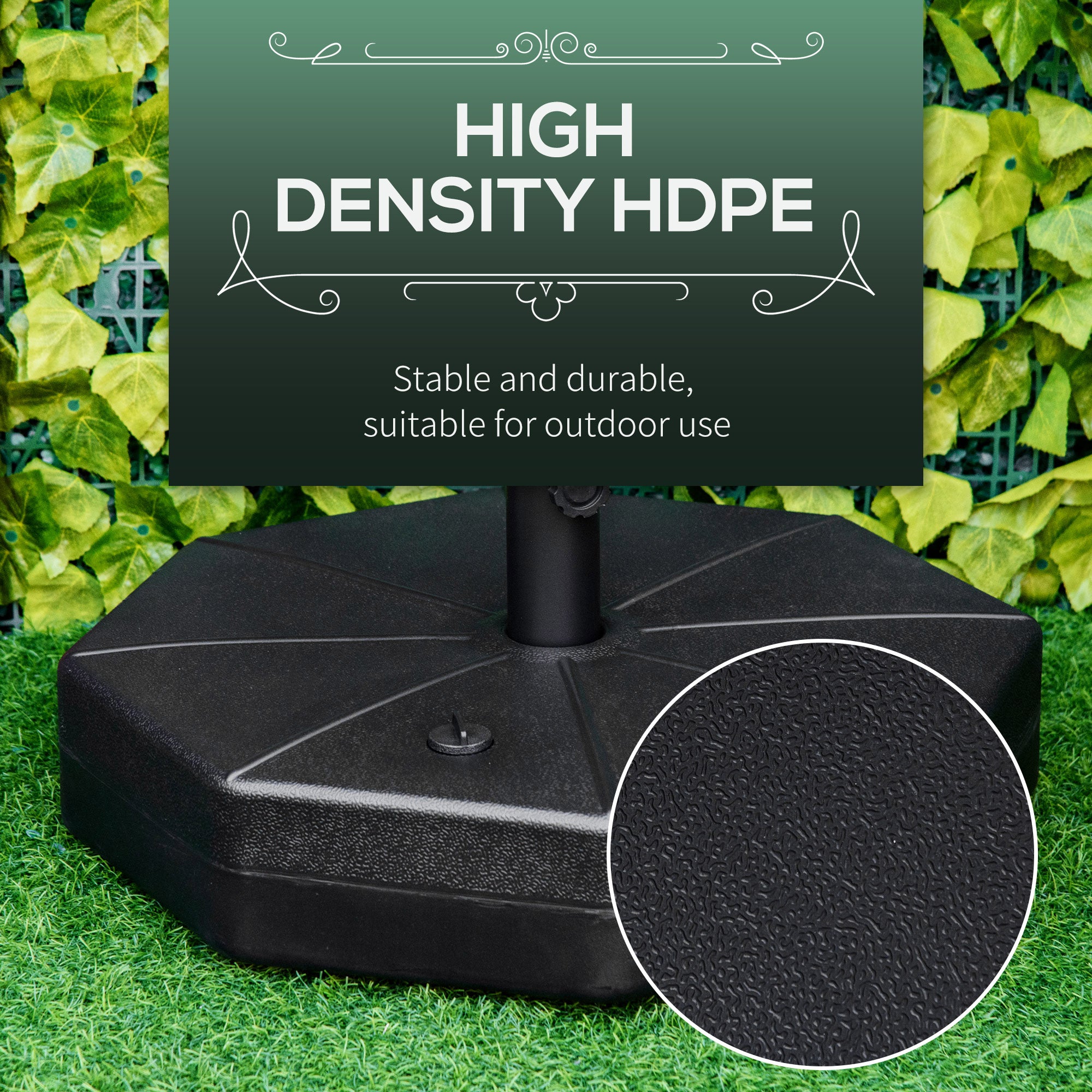 Patio Umbrella Base Parasol Holder Outdoor Market Umbrella Stand Weights, Water/Sand Filled for Garden, Poolside, Black Umbrella Bases at Gallery Canada
