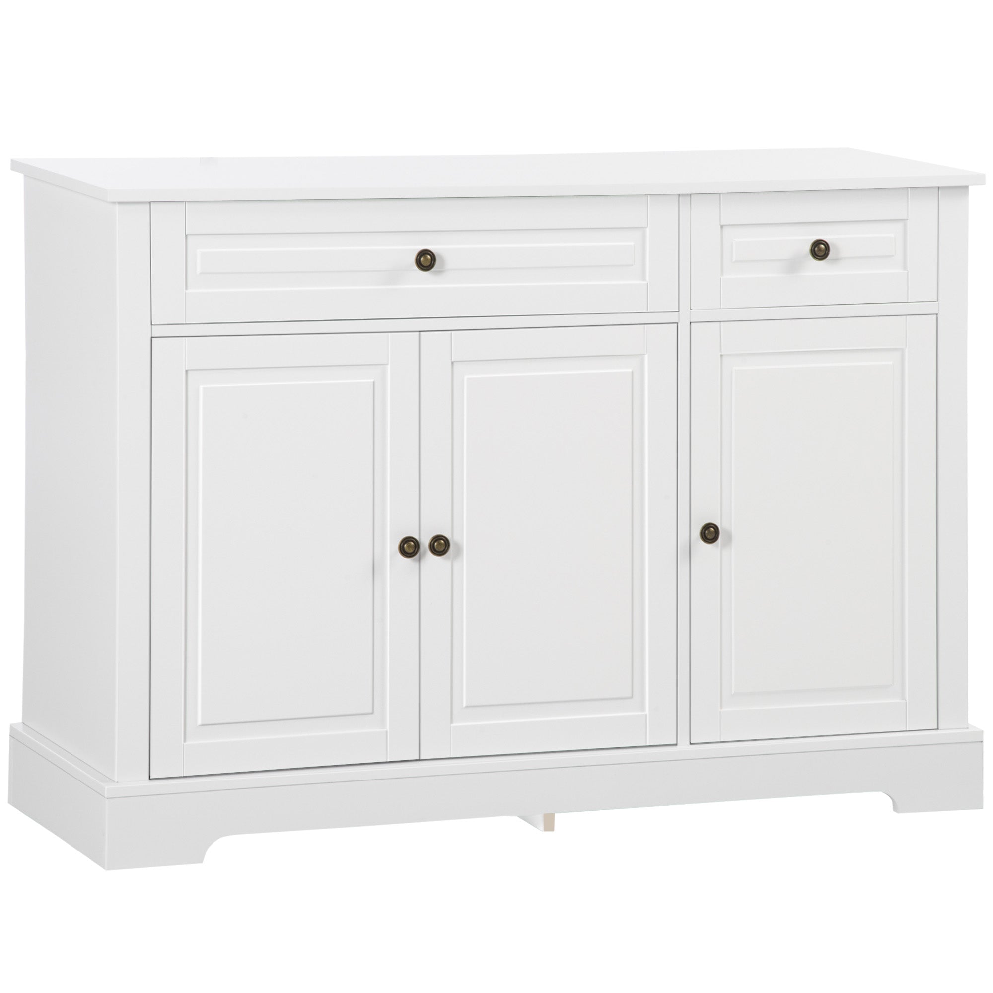 Modern Sideboard Cabinet, Buffet Cabinet with 2 Drawers and Adjustable Shelves, Buffets Tables for Dining Room, White Bar Cabinets White at Gallery Canada