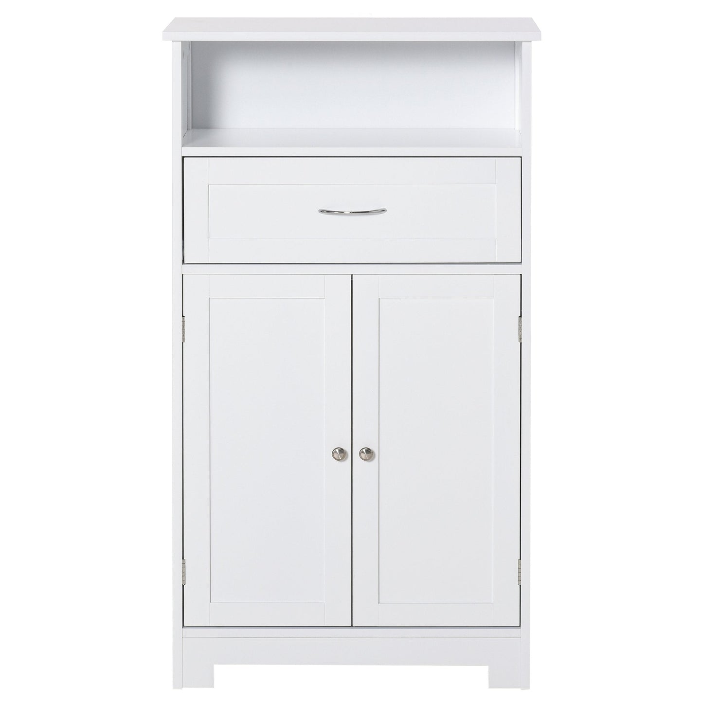 Bathroom Floor Cabinet Freestanding Cabinet with Storage Shelf, Drawer and Adjustable Shelf, White Bathroom Cabinets White  at Gallery Canada