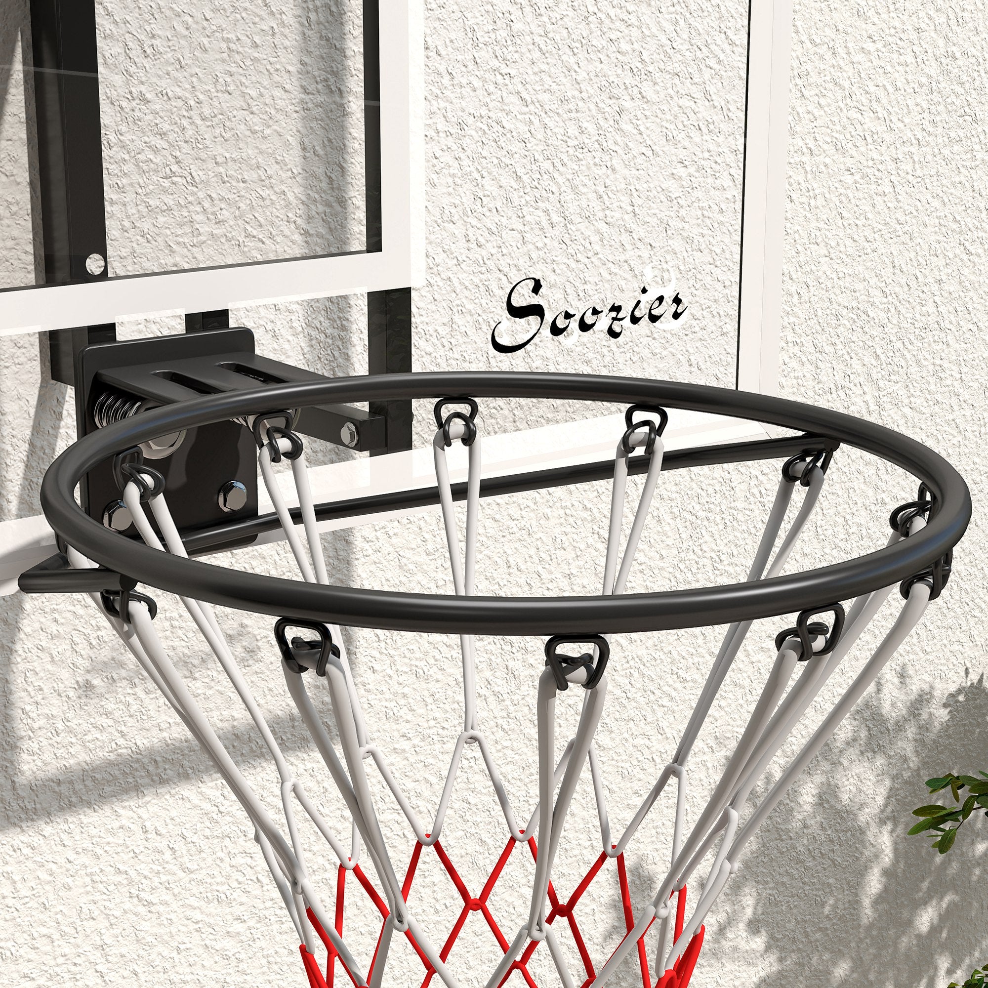 Wall Mounted Basketball Hoop with 43'' x 30'' Shatter Proof Backboard, for Indoor and Outdoor, White Basketball   at Gallery Canada