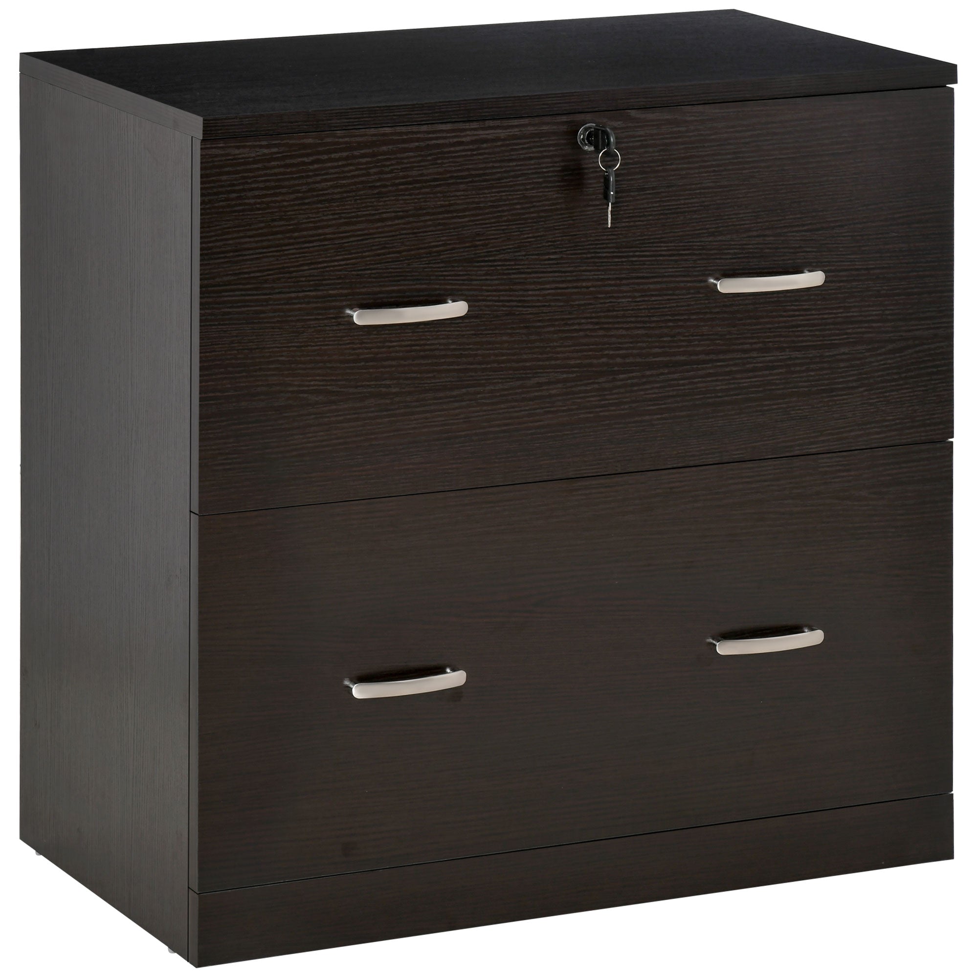 2 Drawer File Cabinet with Lock, Office Filing Cabinet, Hanging Bar for Letter Size, Home Office, Espresso Office Cabinets & Cupboards Espresso at Gallery Canada