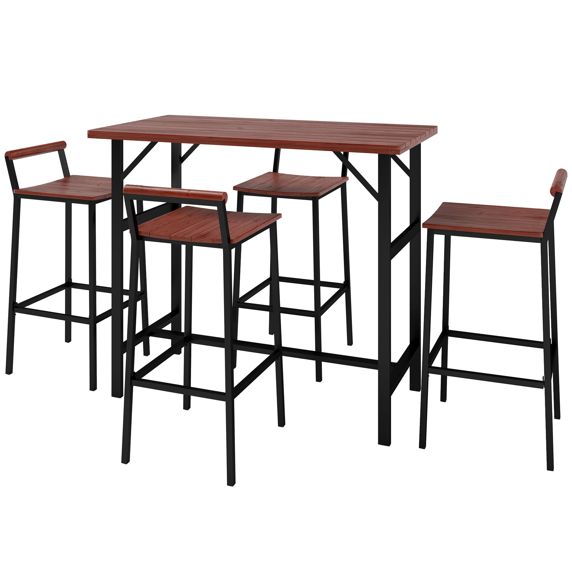 5 Piece Patio Bar Set with 47
