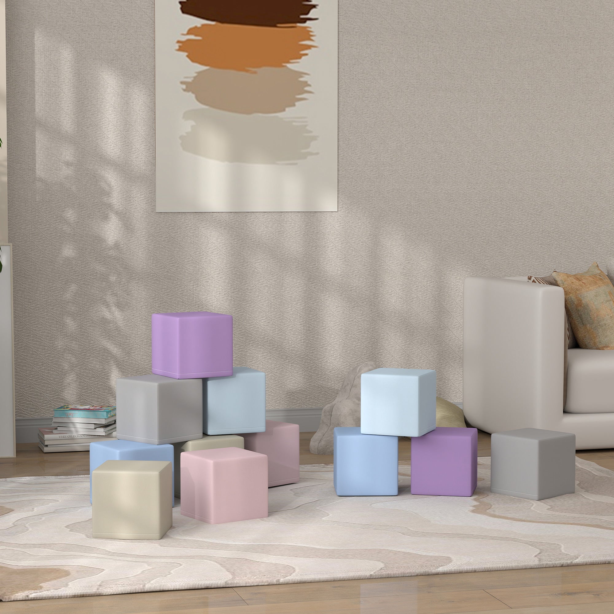 12 Piece Soft Play Blocks Soft Foam Toy Building And Stacking Blocks - Multicolours Baby Gym & Playmats at Gallery Canada