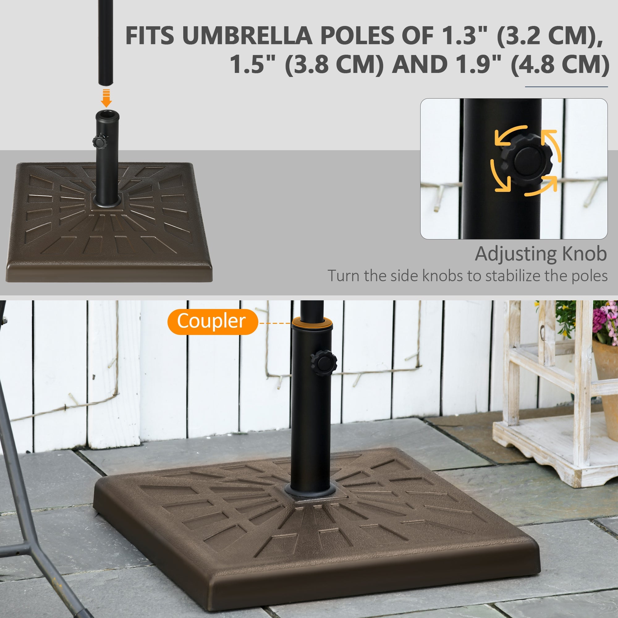 42 lb Heavy Duty Patio Umbrella Stand, 20