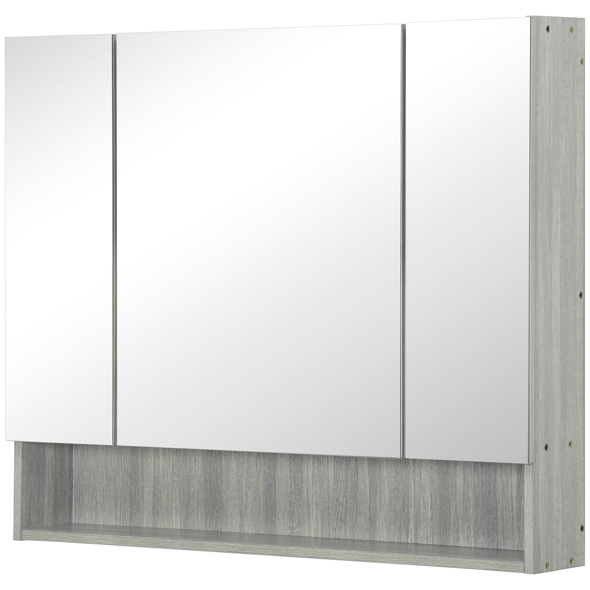 Wall Mounted Bathroom Medicine Cabinet with Mirror and Adjustable Shelves, Grey Mirror Medicine Cabinets   at Gallery Canada