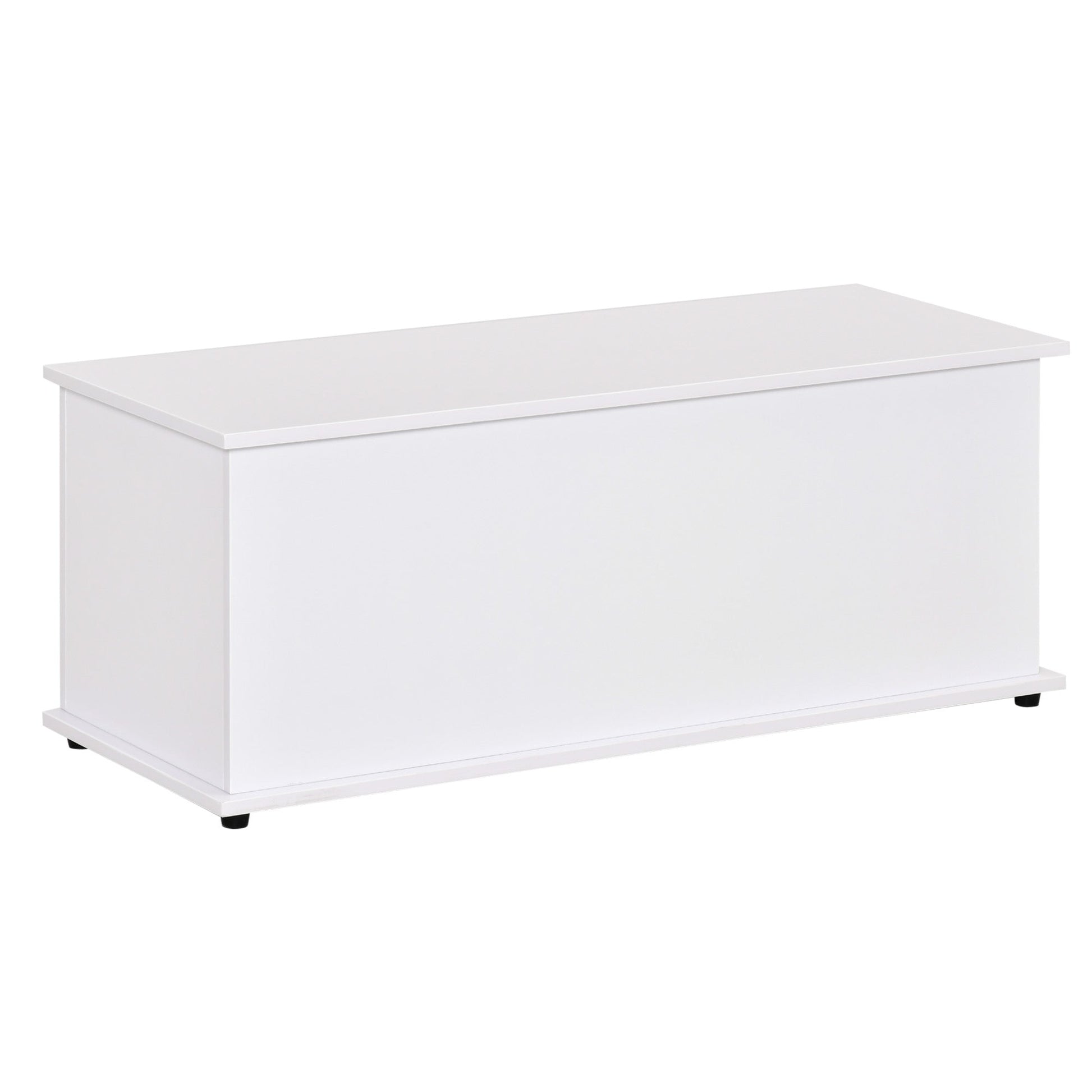 39.5" Lift Top Storage Chest with 2 Safety Hinges, Toy Box Organizer with Flip-Top Lid, Entryway Storage Bench, White Storage Cabinets   at Gallery Canada