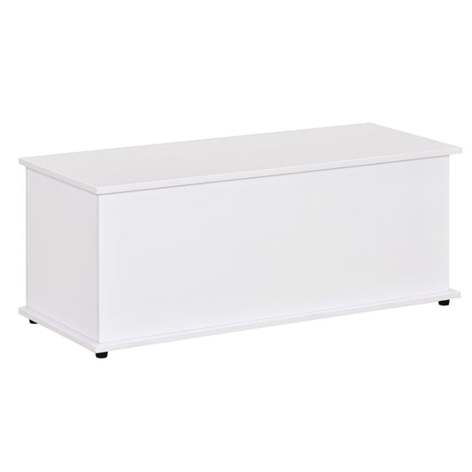 39.5" Lift Top Storage Chest with 2 Safety Hinges, Toy Box Organizer with Flip-Top Lid, Entryway Storage Bench, White Storage Cabinets White  at Gallery Canada