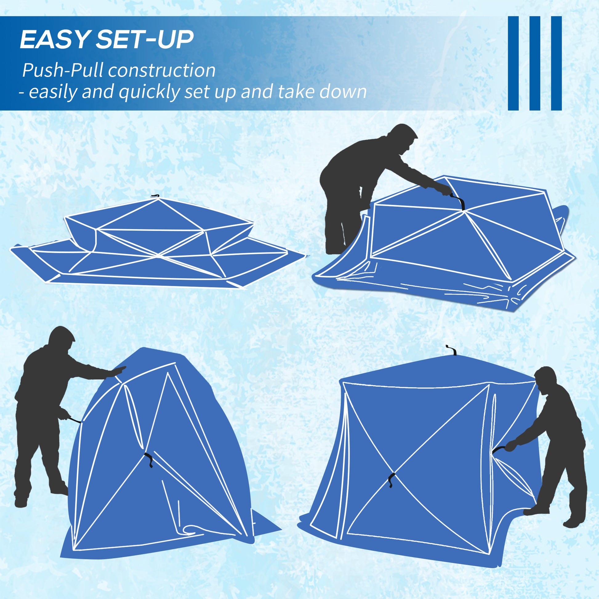 4 Person Insulated Ice Fishing Shelter, Pop-Up Portable Ice Fishing Tent with Carry Bag and Two Doors for -22℉, Red Ice Fishing Tents   at Gallery Canada