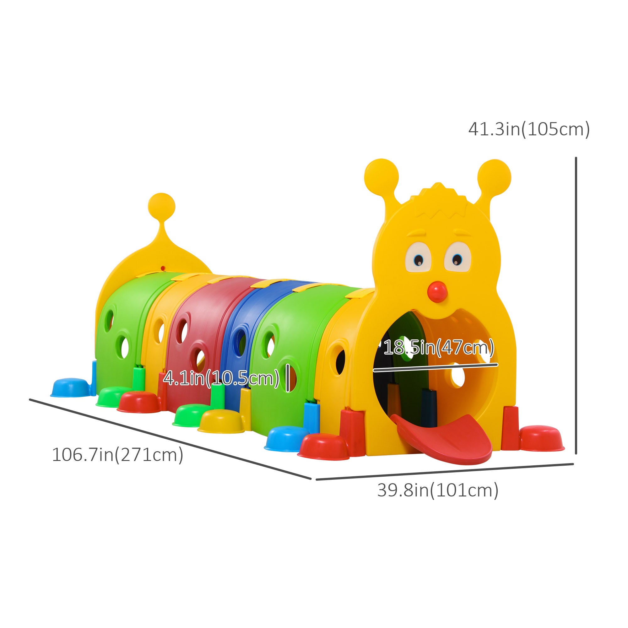 Caterpillar Design Tunnel for Kids to Crawl Through, for 3-6 Years, Multicoloured Children's Play Tunnels at Gallery Canada