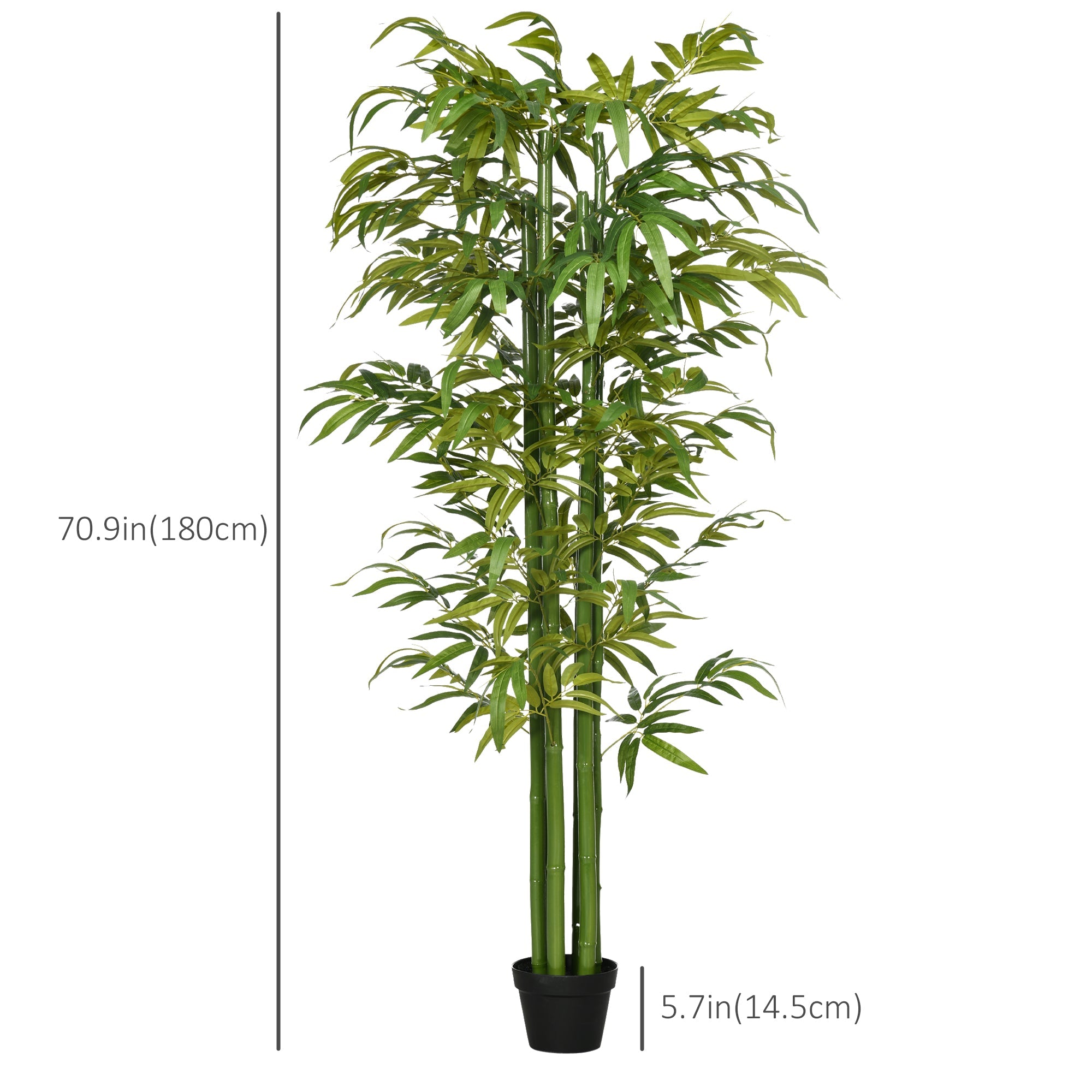 Artificial Tree Bamboo Tree Fake Plants in Pot for Home Office Living Room Decor, 7