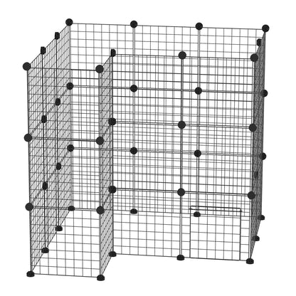 40 Pcs Small Animal Cage Bunny Hutch Portable Metal Wire with Ramps for Kitten Chinchilla, Black Houses & Habitats   at Gallery Canada