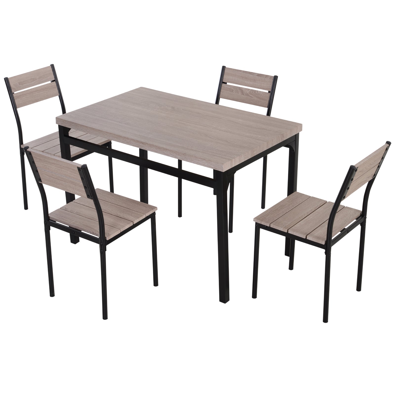 5 Piece Dining Table Set for 4, Space Saving Kitchen Table and 4 Chairs, Rectangle, Steel Frame for Dining Room Bar Sets   at Gallery Canada