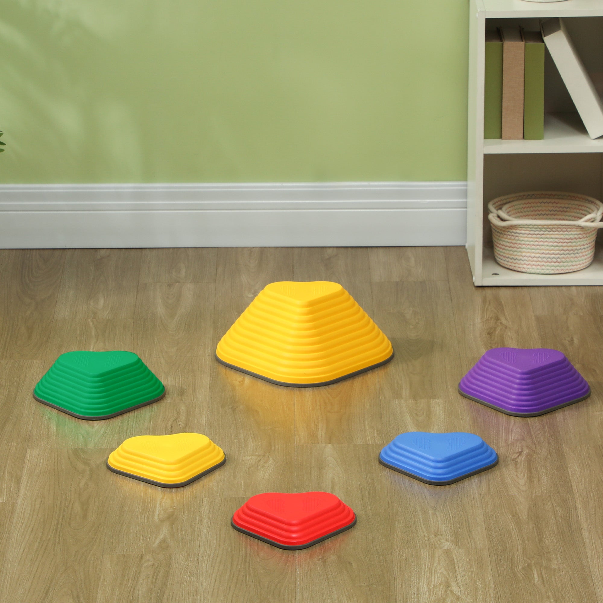 6PCs Non-Slip Stackable Kids Stepping Stones, Heart-Shaped Gym Sets & Swings at Gallery Canada