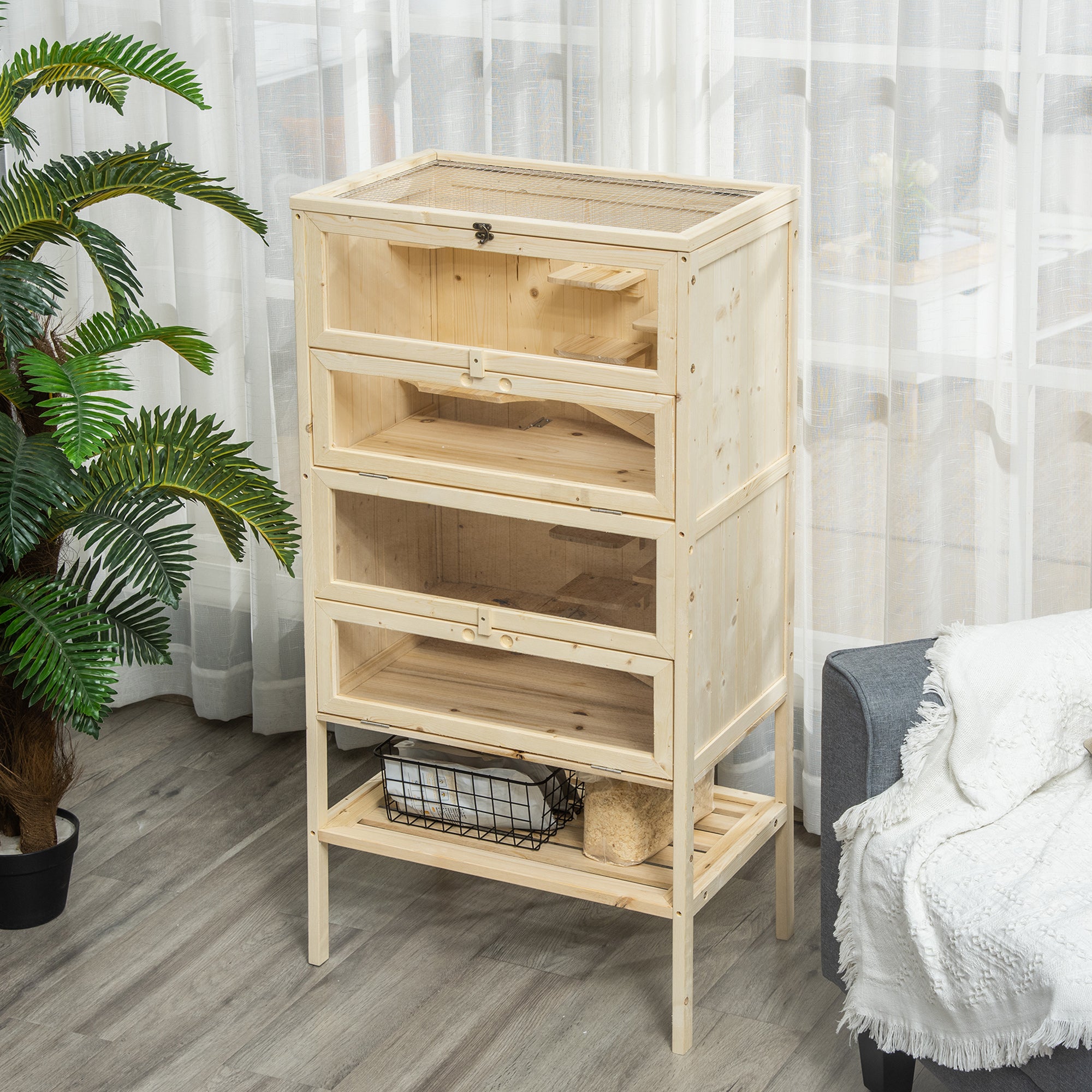 5 Tier Fir Wood Hamster Cage Mouse Rats Small Animals Play House Exercise Activity Center Hamster Cages at Gallery Canada