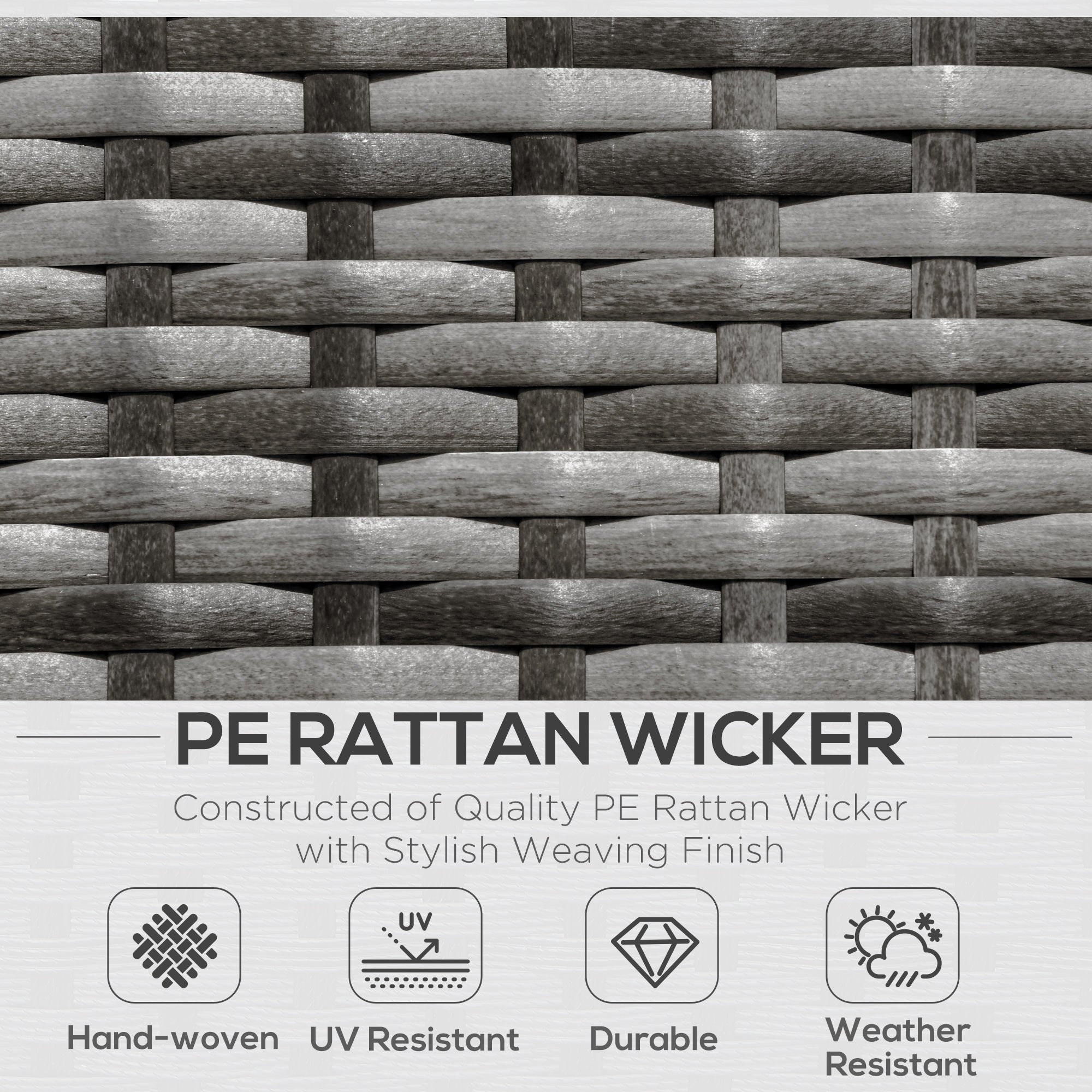 6 Pieces Outdoor PE Rattan Wicker Patio Furniture Sofa Set with Thick Cushions, Deluxe Garden Sectional Couch with Glass Top Table, Mixed Grey and Charcoal Patio Furniture Sets at Gallery Canada