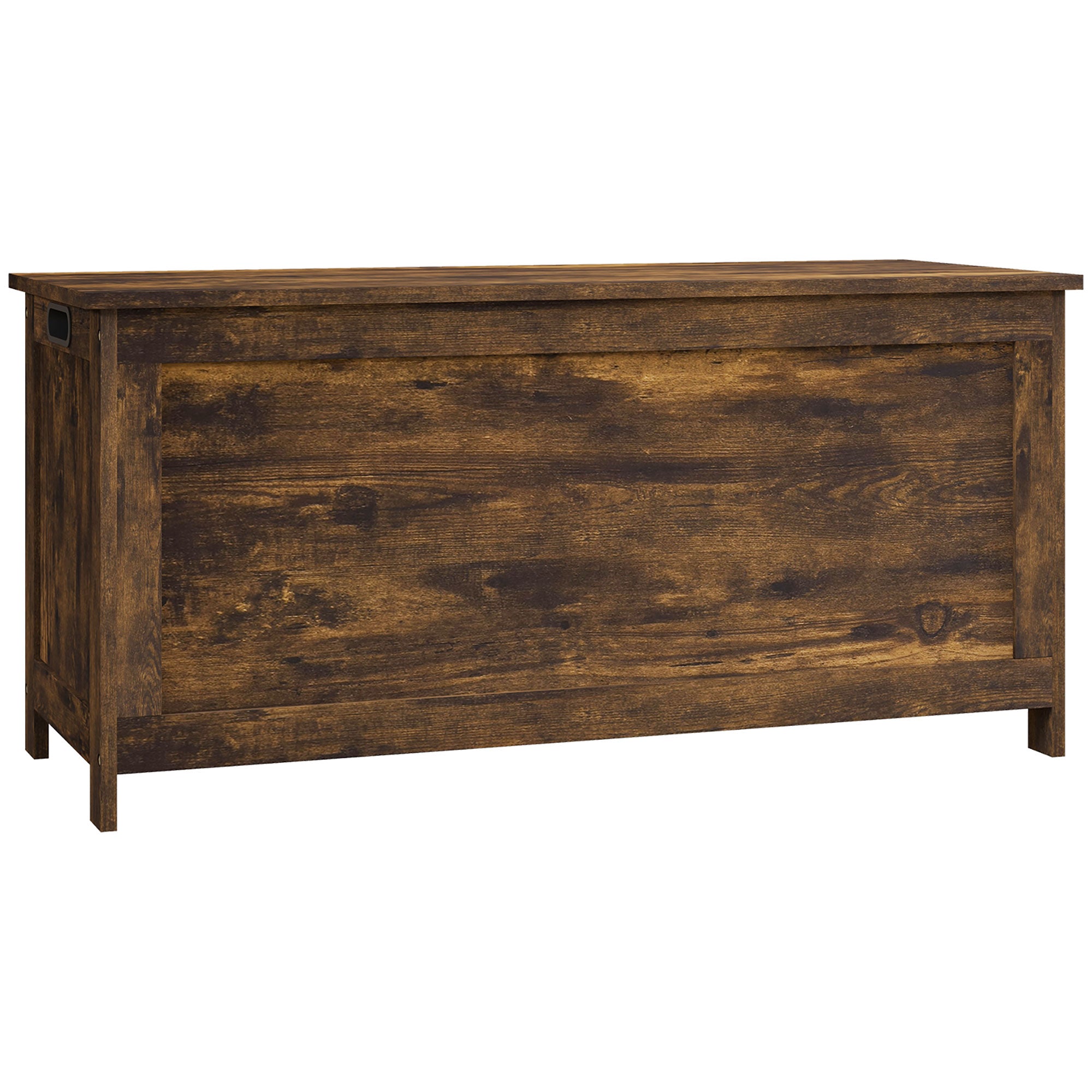 Storage Trunk with 2 Safety Hinges, Modern Entryway Bench with Side Handles, Storage Chest for Living Room, Rustic Brown Storage Ottomans & Benches at Gallery Canada