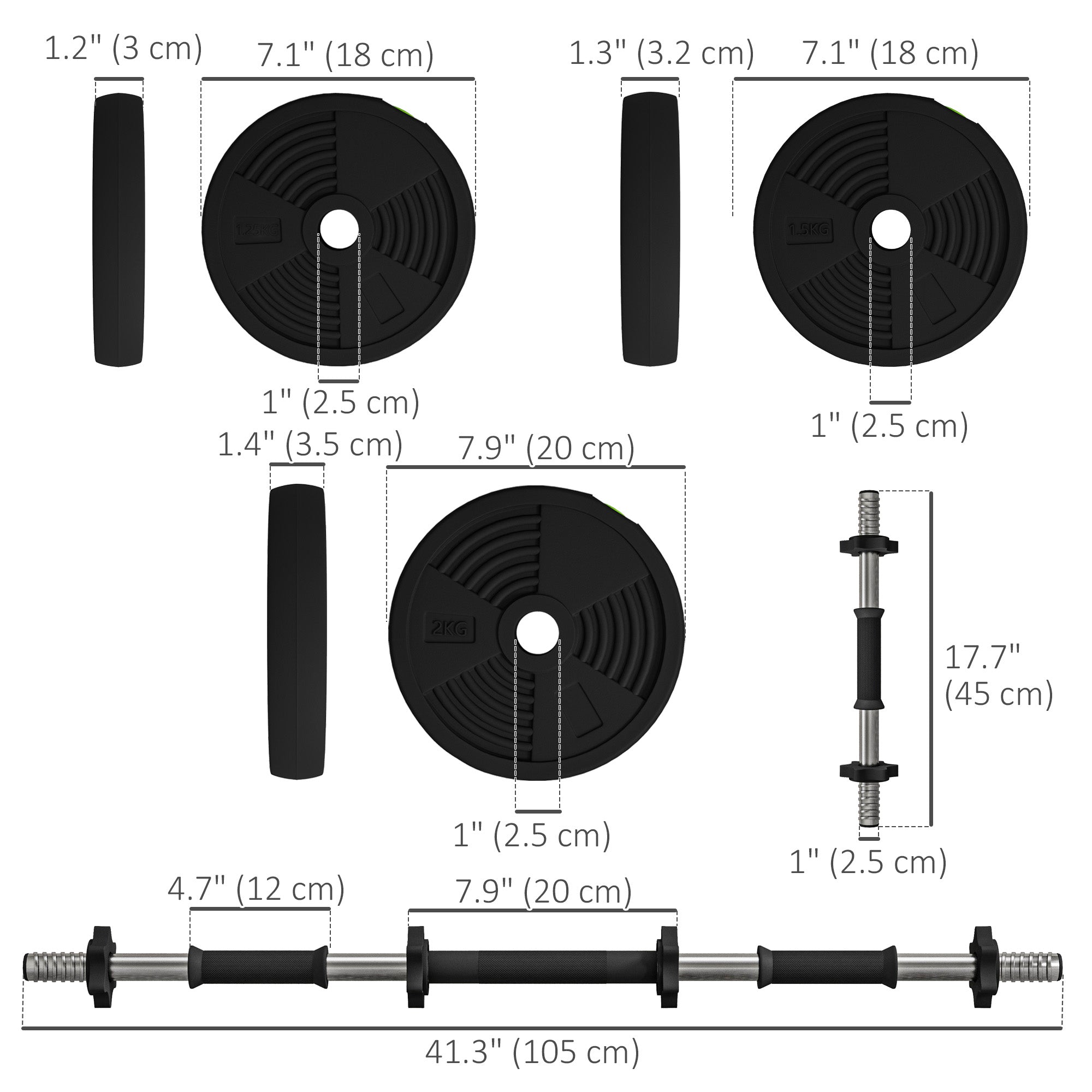 44LBS 2-in-1 Adjustable Barbell &; Dumbbells Set, Weights Set with Non-slip Handles for Men and Women Home Gym Training Dumbbells & Barbells at Gallery Canada