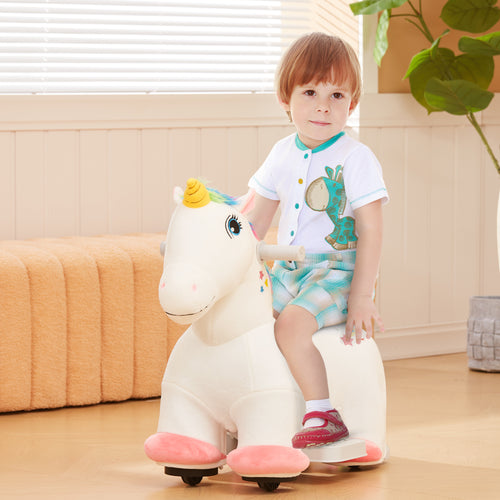 6V Ride on Unicorn, Battery Powered Kids Riding Pony with Music Forward, Aged 18-36 Months, White