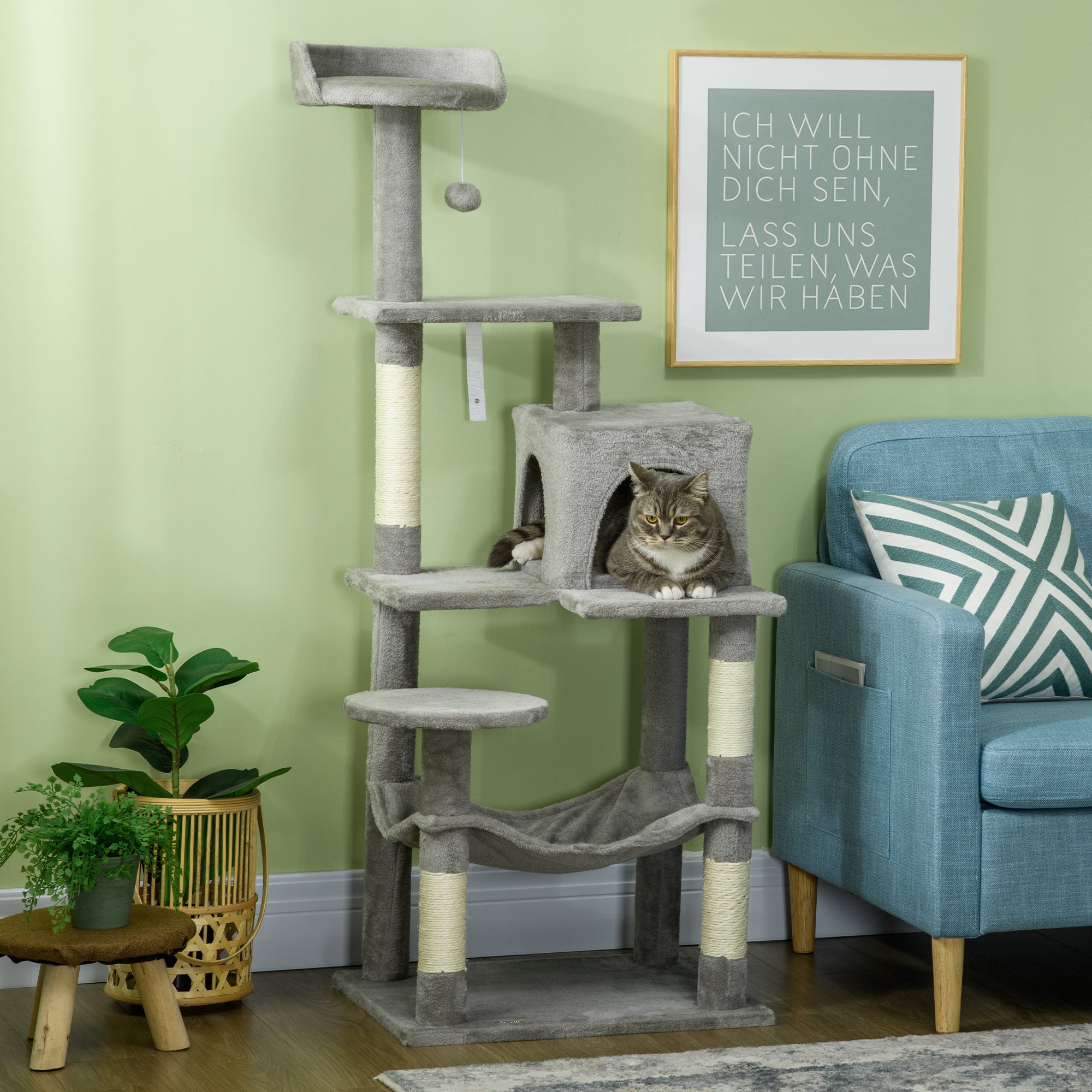 Tall Cat Tree for Indoor Cats, 57