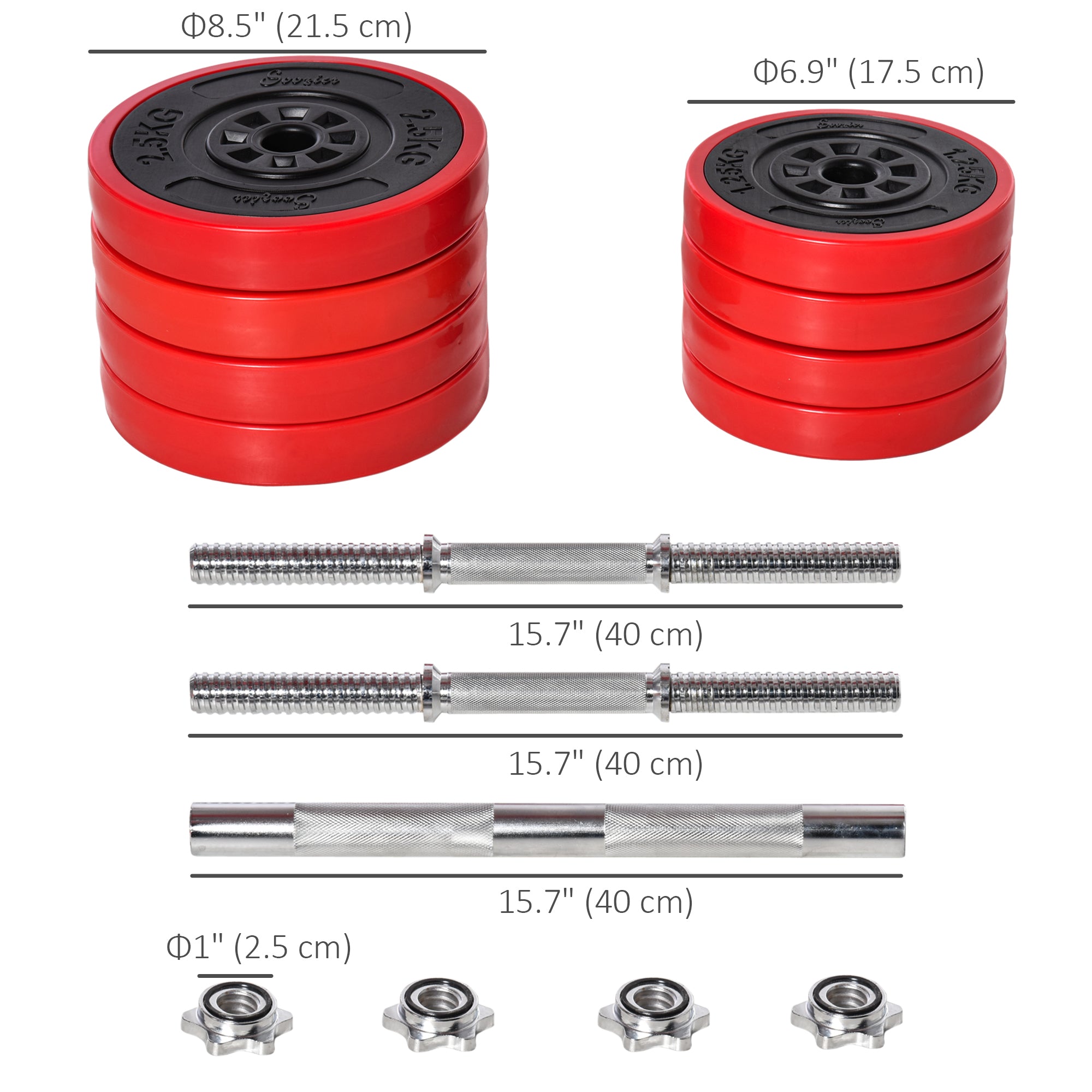 44lbs 2-In-1 Dumbbell &; Barbell Adjustable Set Strength Muscle Exercise Fitness Plate Bar Clamp Rod Home Gym Sports Area Dumbbells & Barbells at Gallery Canada