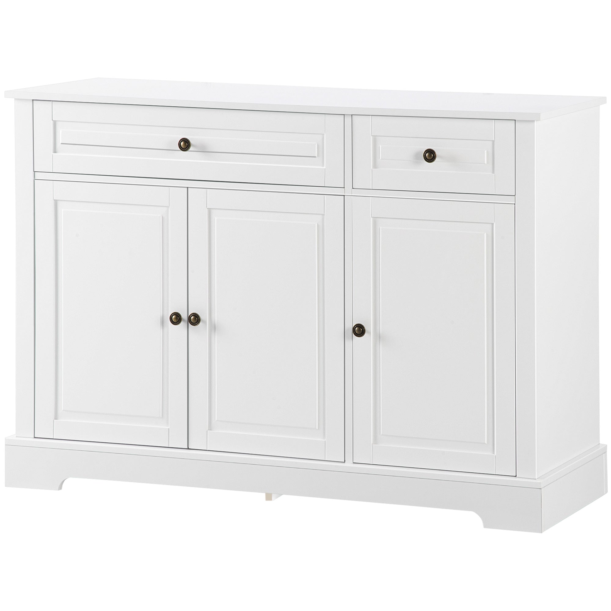Modern Sideboard Cabinet, Buffet Cabinet with 2 Drawers and Adjustable Shelves, Buffets Tables for Dining Room, White Bar Cabinets at Gallery Canada