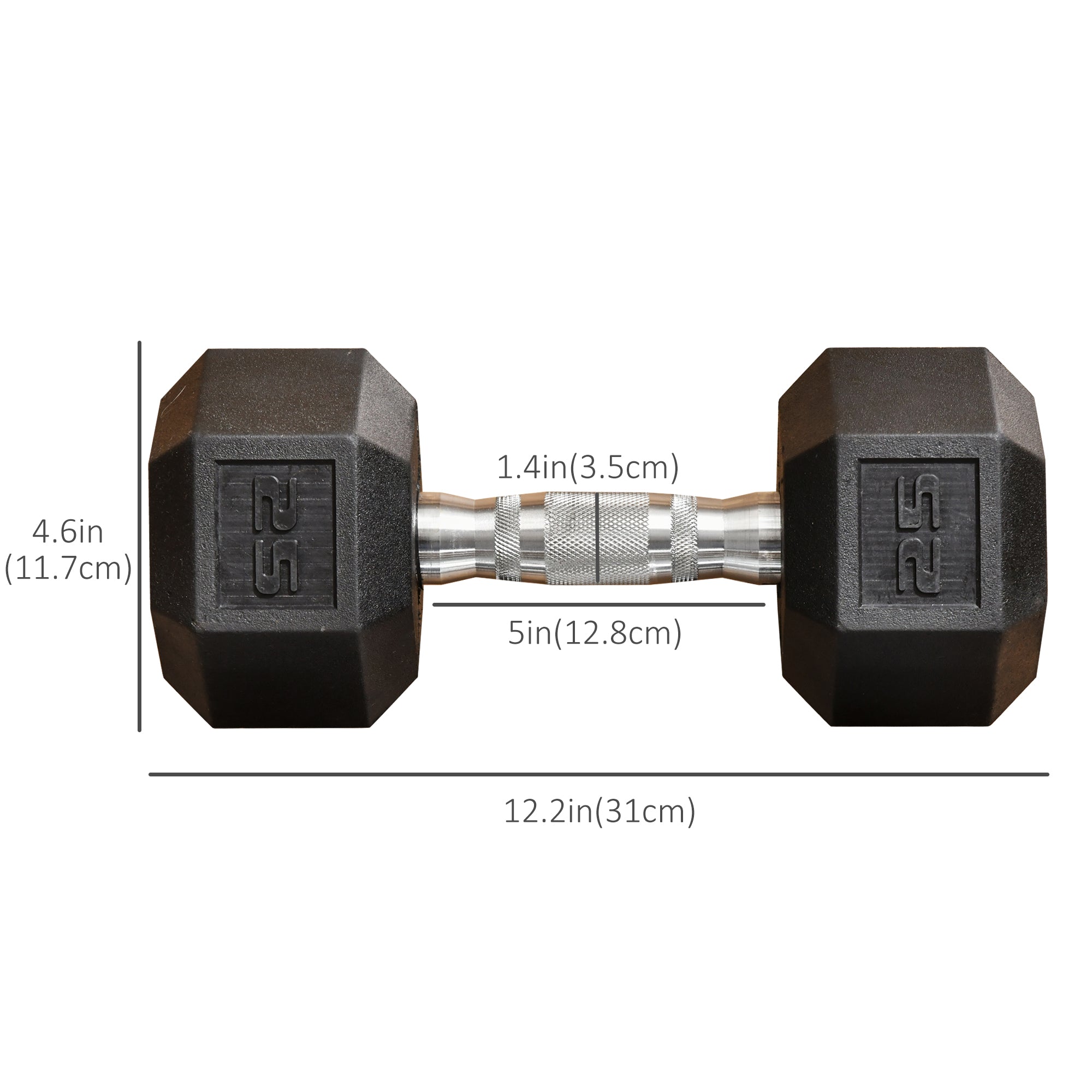 Rubber Dumbbells Weight Set, Total 50lbs(25lbs Each) Dumbbell Hand Weight for Body Fitness Training for Home Office Gym, Black Dumbbells & Barbells at Gallery Canada