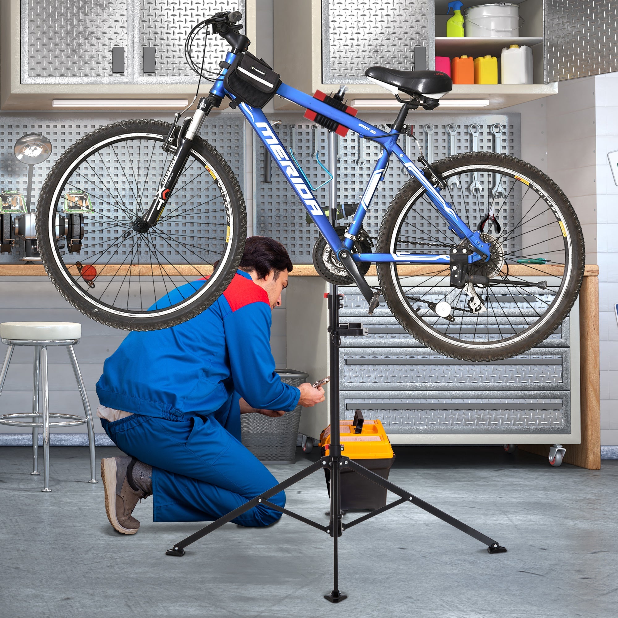 Bike Repair Work Stand Adjustable Telescopic Arm 70.75