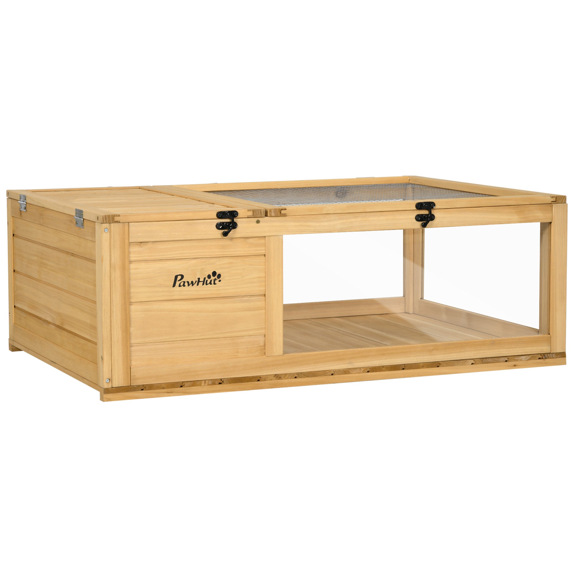 Wood Tortoise House for Lizards, Geckos, Indoor Outdoor Use, 35.8