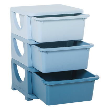 3 Tier Kids Toy Organizer and Storage Bins with 3 Plastic Drawers, Blue Baby & Kids Storage   at Gallery Canada