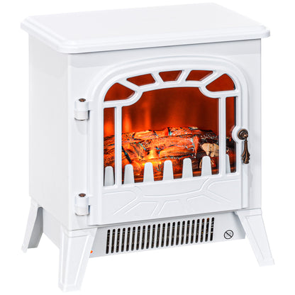 Freestanding Electric Fireplace Stove Heater with Overheat Protection and Realistic Flame Effect, 750W/1500W, White Electric Fireplaces   at Gallery Canada