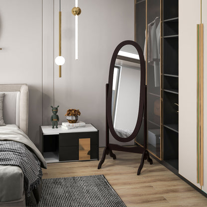 Floor Standing Mirror Full Length Mirror with Adjustable Angle Oval Frame for Dressing Room Bedroom Living Room Coffee Full Length Mirrors   at Gallery Canada