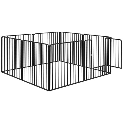 Dog Fence Outdoor 8 Panels 31.5" Height Steel Pet Exercise Pen Indoor, for Small and Medium Dogs Houses, Kennels & Pens Black  at Gallery Canada