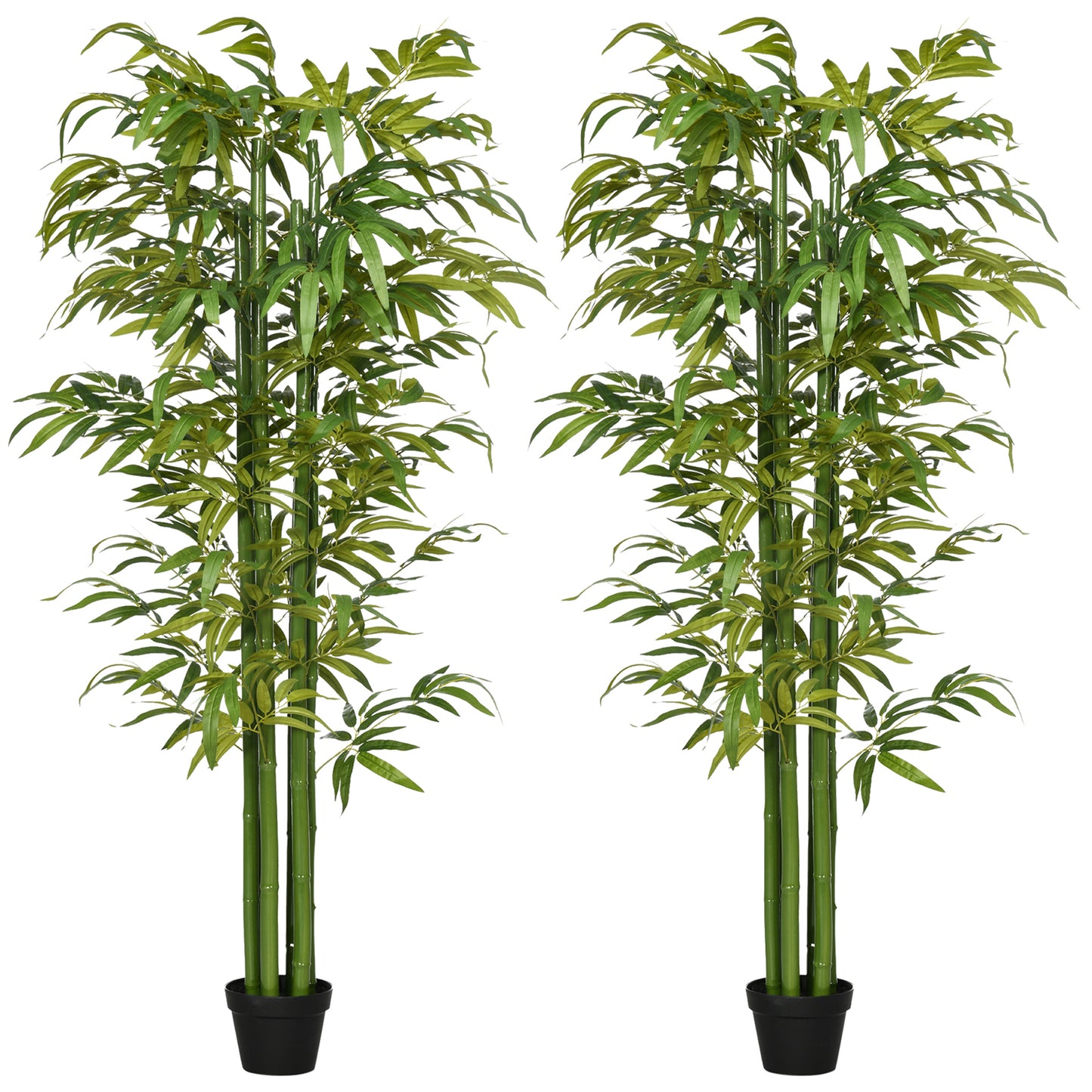 Set of 2 6 FT Artificial Tree Bamboo Tree Fake Plants in Pot for Home Office Living Room Decor, Green Artificial Trees   at Gallery Canada