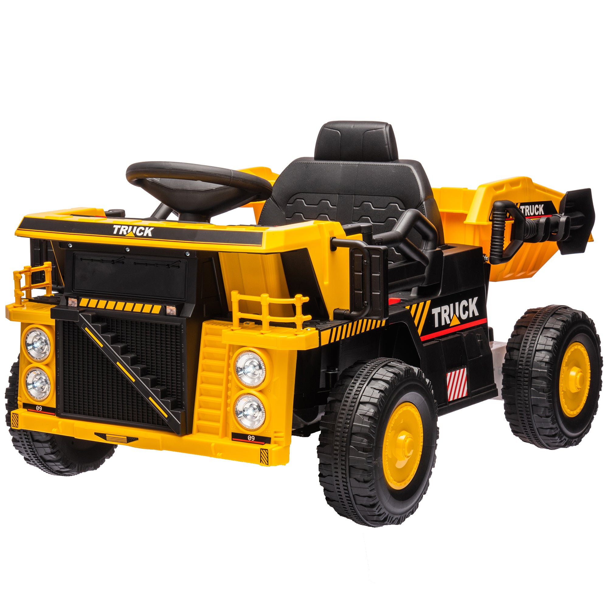 12V Kids Ride On Dump Truck Construction Vehicle w/ Electric Dump Bed, Shovel, Spring Suspension Wheels Kids Ride On Excavators   at Gallery Canada