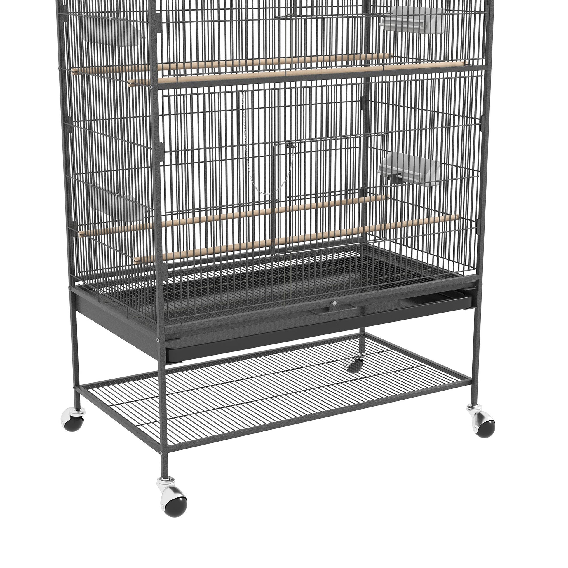 60" Bird Cage with Stand for Cockatiels Canaries Lovebirds Finches, Budgie Cage with Wheels, Removable Tray, Storage Shelf Bird Cages   at Gallery Canada