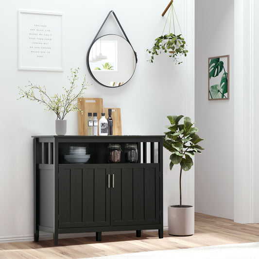 Sideboard Buffet Server Storage Cabinet Console Table with 2 Doors and Adjustable Shelves for Kitchen &; Dining Room, Black Bar Cabinets Black  at Gallery Canada