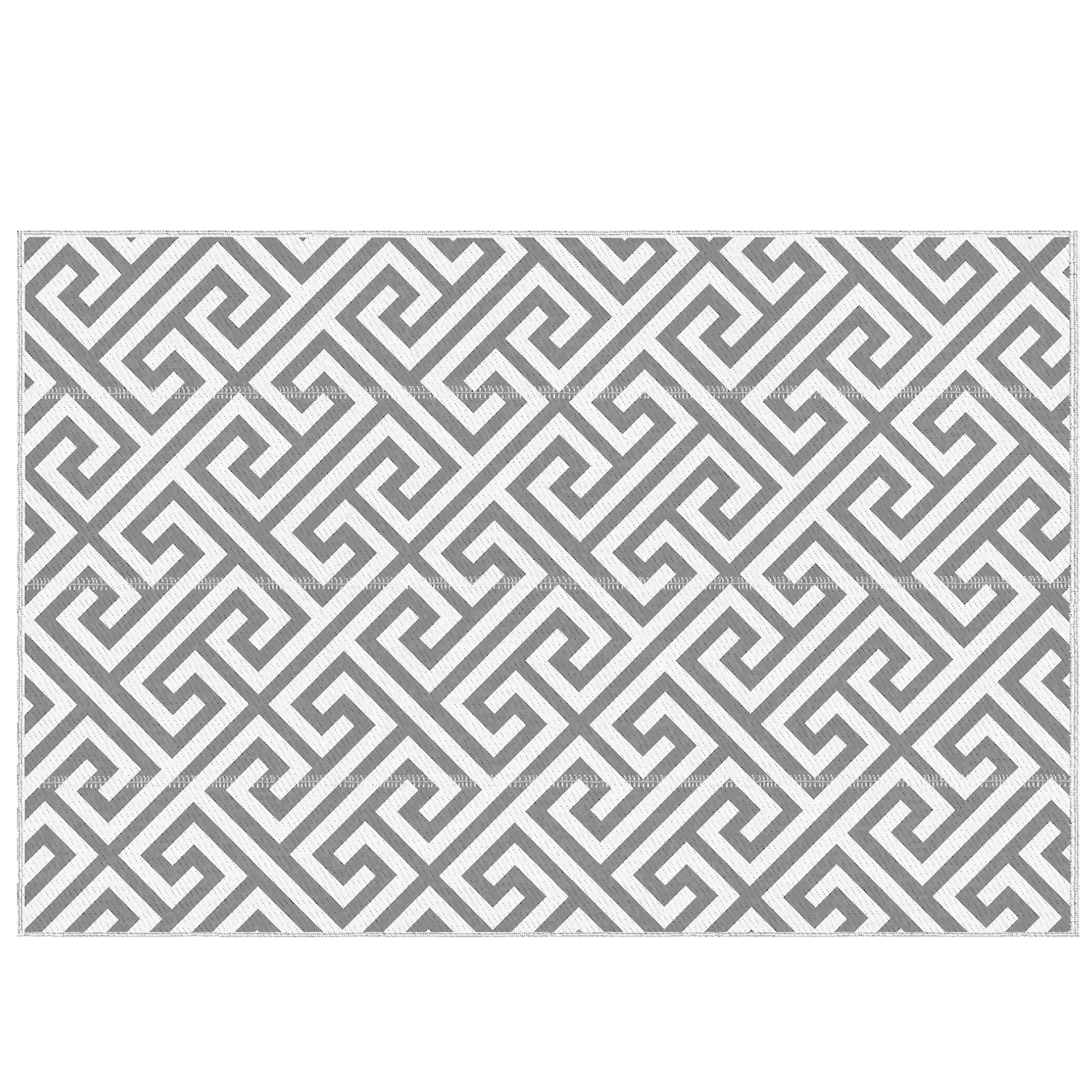 Reversible Outdoor RV Rug, Patio Floor Mat, 5' x 8' Plastic Straw Rug for Backyard, Deck, Beach, Camping, Grey &; White Garden Decor at Gallery Canada