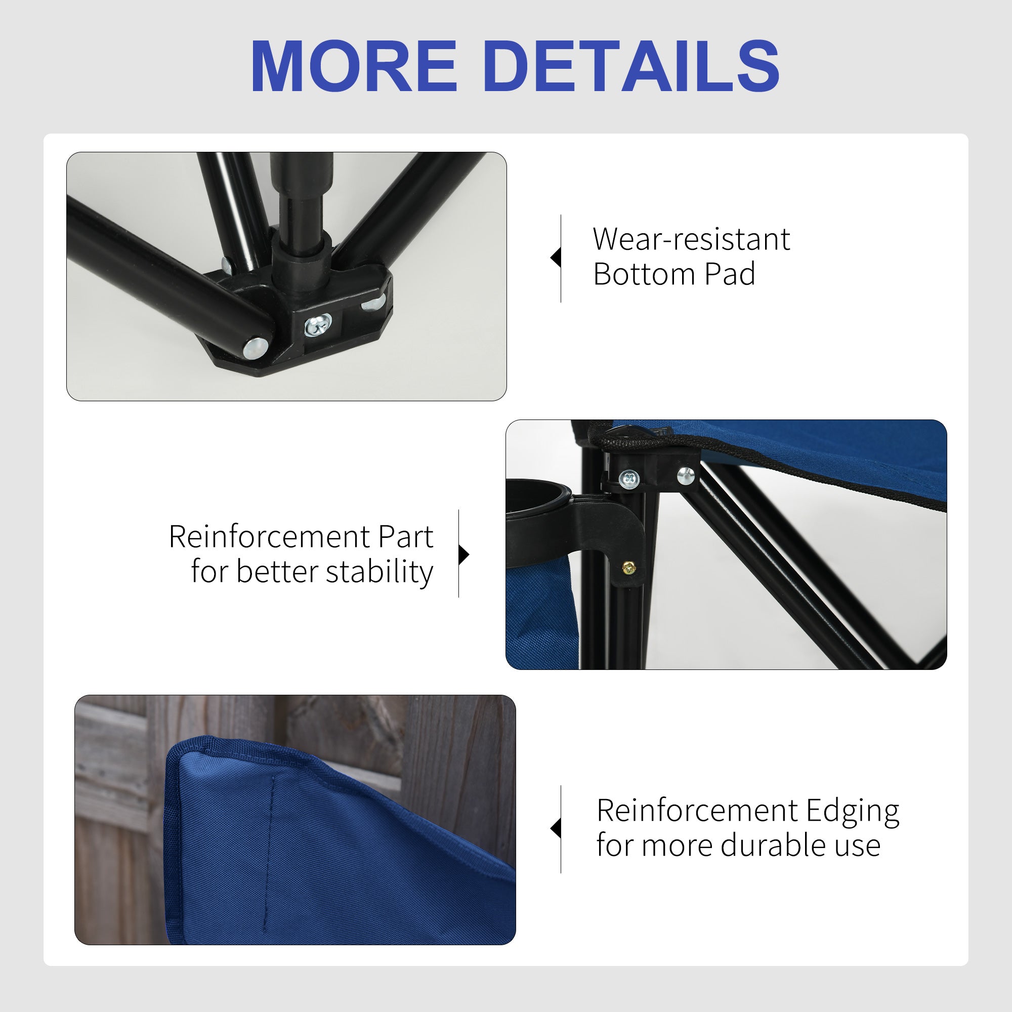 6 Seat Folding Camping Chair with Cup Holder and Carrying Case for Camping, Picnic, Sports Events, Blue Picnic Tables & Camping Chairs at Gallery Canada