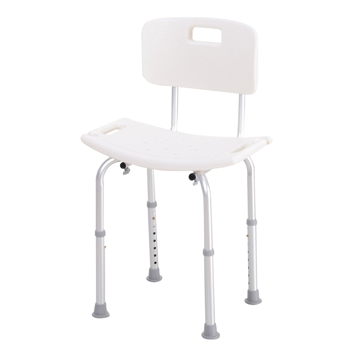 Bath Chair with Back, Adjustable Height Non-slip Shower Stool Bench Tool-Free Assembly Bathroom Aids, White Bath Chairs Options  at Gallery Canada