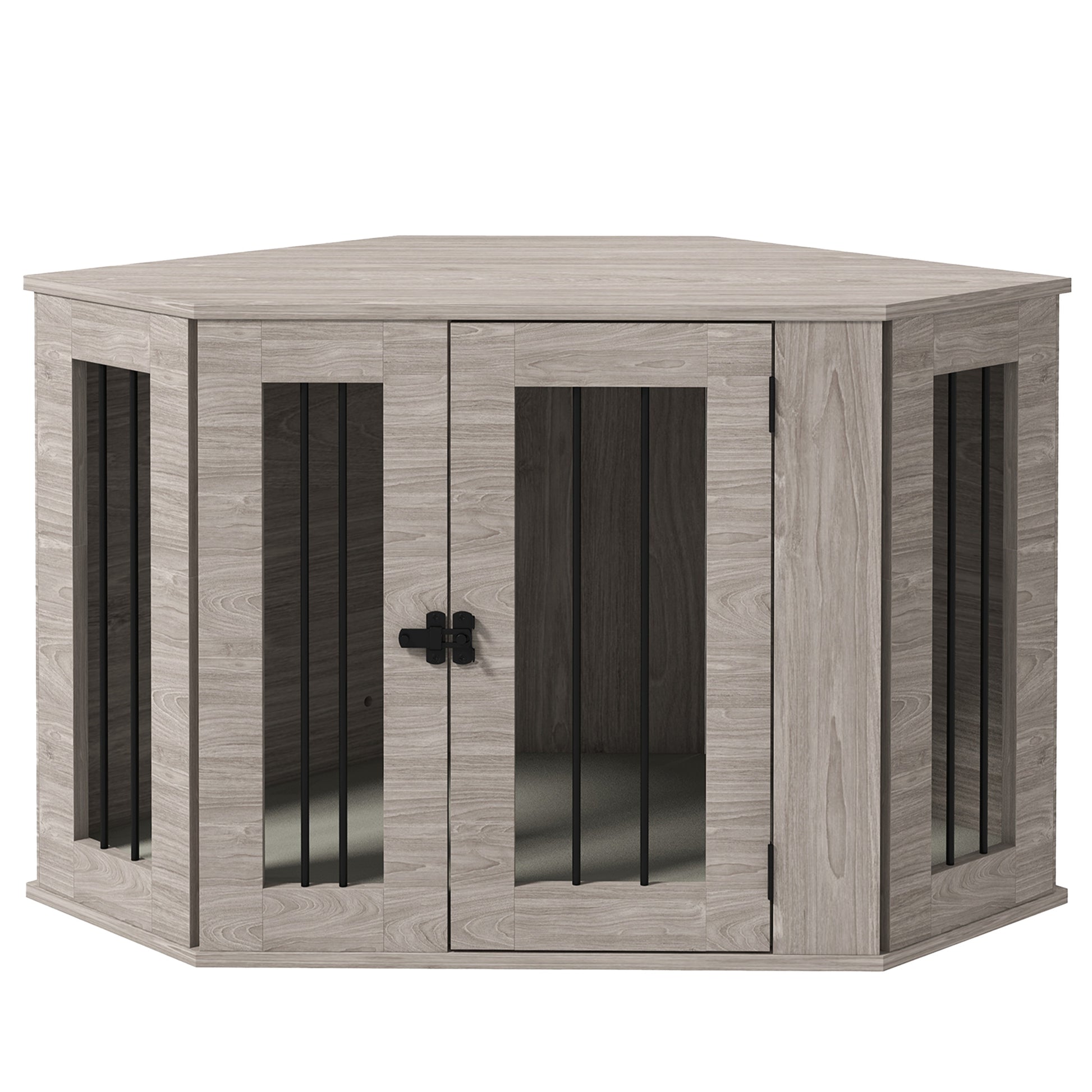 Dog Crate Furniture with Cushion, 41 Inch Conner Design Dog Crate End Table for Medium Dogs, Walnut Brown Houses, Kennels & Pens   at Gallery Canada